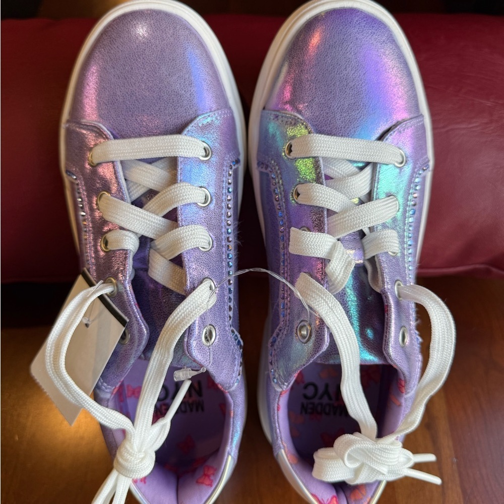 Madden NYC Shoes Iridescent Purple Kids Sneakers Runners Girls Size 3